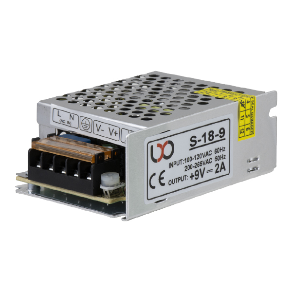 منبع تغذیه سوییچینگ 9 ولت 2 آمپر LXO مدل S-18-9