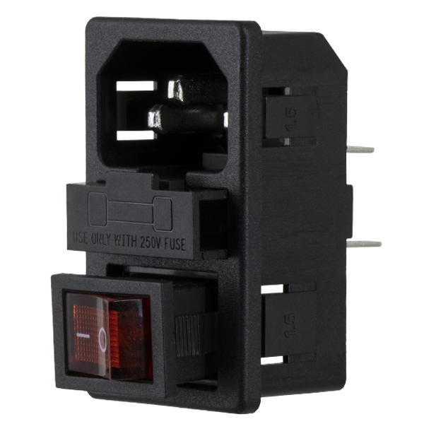 جک پاور فیوز دار و کلید دار خاردار مدل IEC350 C14