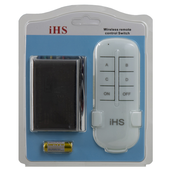 ریموت کنترل وایرلس ۴ کاناله iHS به همراه گیرنده و باتری