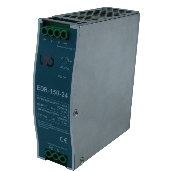منبع تغذیه صنعتی ریلی 24 ولت 6.5 آمپر LXO مدل EDR-150-24