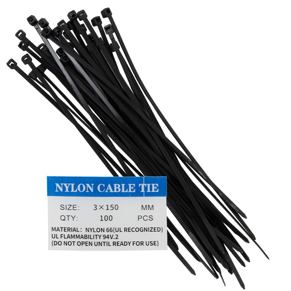 بست کمربندی پلاستیکی مشکی 3x150 mm