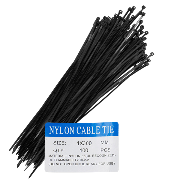 بست کمربندی پلاستیکی مشکی  4x300 mm